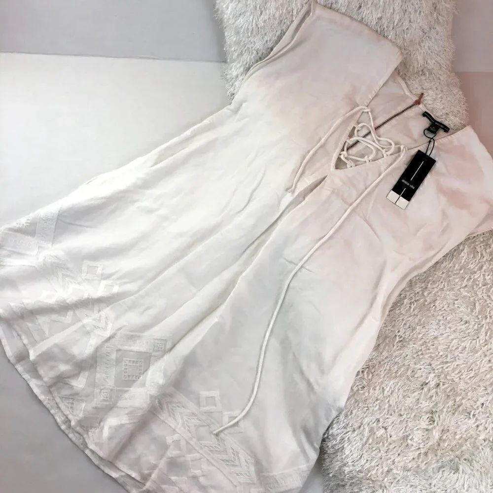Dolce Vita White Roxanne V Neck Lace Dress XS - Picture 4 of 12